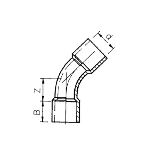 PVC Bogen (Rohr) 45 Grad 10 ATÜ