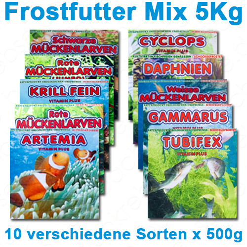 Frostfutter Mix 5 kg - 10 Sorten à 500 g