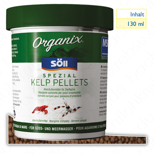 Söll Organix Spezial Kelp Pellets für Garnelen MSC 130 ml