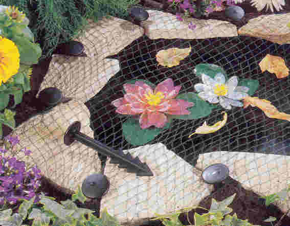 Teichnetz 3 x 4 m Laubschutznetz Erdspieße Gartenteich 